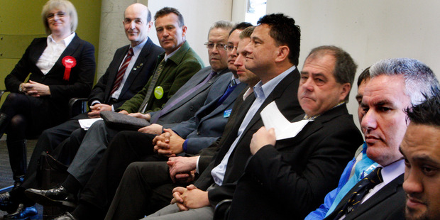 Speakers gear up ahead of the Whangarei branch of the National Council of Women's "Meet the Candidates" event yesterday at Whangarei Central Library. Photo / John Stone
