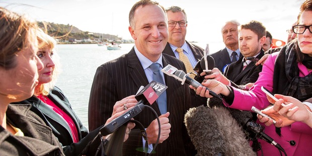 Prime Minister John Key speaks to the media in Christchurch today. Photo / Martin Hunter
