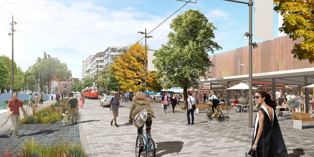 The Promenade will create a broad pedestrian area along the east bank of the river from Lichfield St through to Victoria Square.