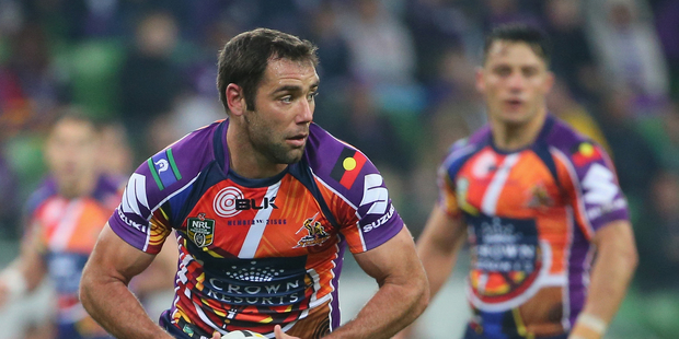 Melbourne's Cameron Smith in action during the NRL match between the Storm and the Cronulla Sharks in Melbourne on Saturday. Photo / Getty Images