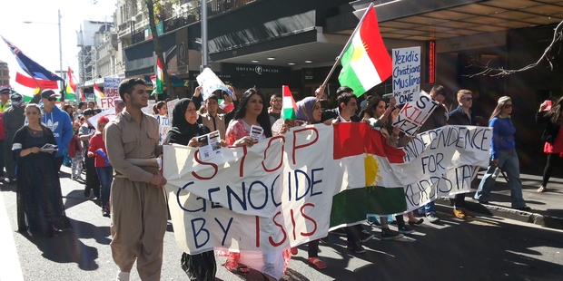 Solidarity demonstration for Kurdistan in Auckland.