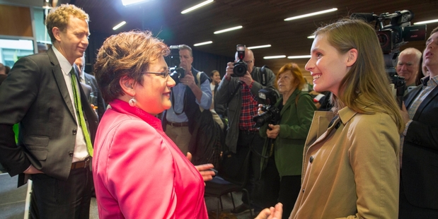 Author Eleanor Catton wants people to give their party vote to the Greens. Photo / Peter Meecham