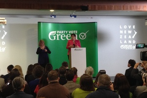 Green Party co-leader Metiria Turei at today's launch. Photo / Brendan Manning
