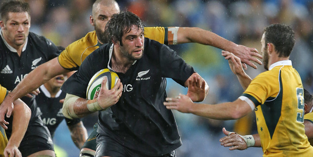 All Blacks lock Sam Whitelock in action against the Wallabies. Photo / Brett Phibbs
