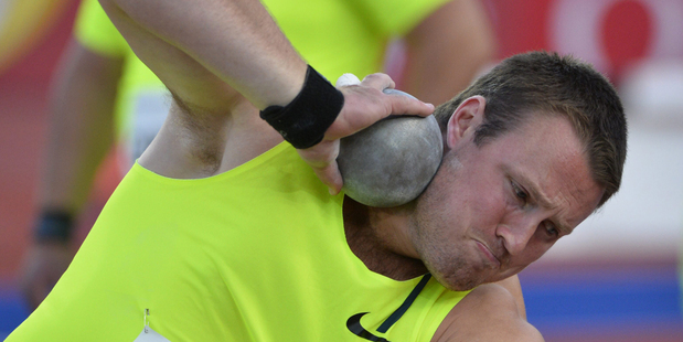 Tom Walsh in action in Stockholm. Photo / AP