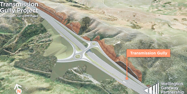 The proposed James Cook interchange near Waitangirua.