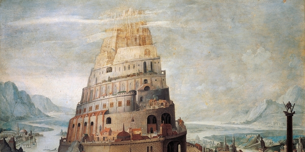 The construction of the tower of Babel, 16th century, by an unknown Flemish artist. Photo / Getty Images