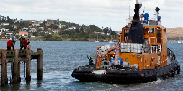 The tug that used to be called Waitangi leaves a long-time berth at Whangarei for a new life in Vanuatu.