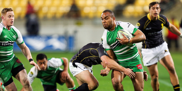 Nathan Tudreu of Manawatu is tackled during the round three ITM Cup match between Wellington. Photo / Getty Images