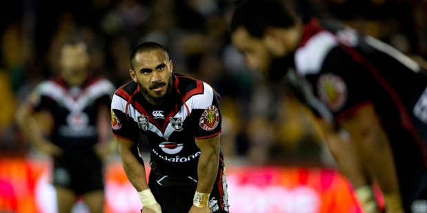 Thomas Leuluai blames a poor attitude and lack of commitment for the Warriors' thrashing by the Roosters last weekend. Photo / Dean Purcell