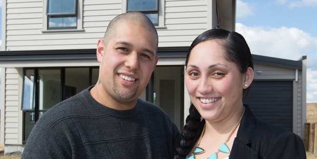 First-home buyers Wirihana and Lisa. Photo / Brett Phibbs