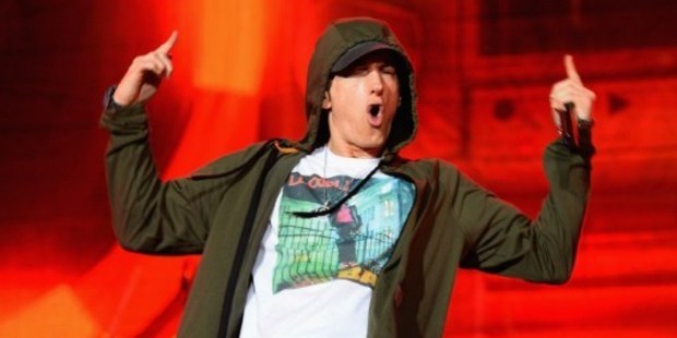 Eminem took on the ice bucket challenge along with singer Rihanna. Photo / AFP