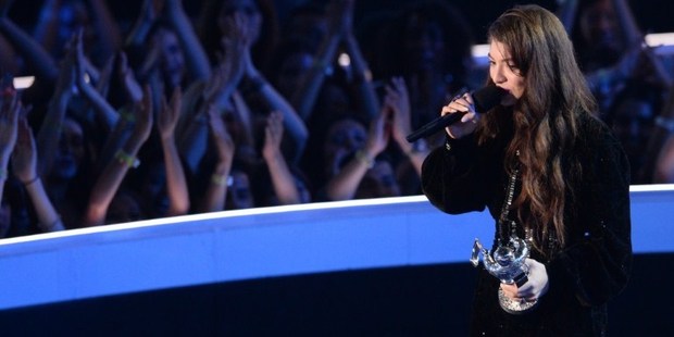 Recording artist Lorde accepts the Best Rock Video for 'Royals' on stage at the MTV Video Music Awards. Photo / AFP