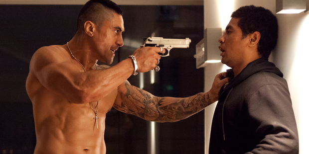 Joe Naufahu (Pinball) and Beulah Koale (Minka) in The Last Saint.