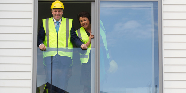 Prime Minister John Key during a recent visit to the Hobsonville Point housing development. Photo / Brett Phibbs.