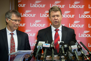 Labour Party finance spokesman David Parker, left, and leader David Cunliff. Photo / Mark Mitchell