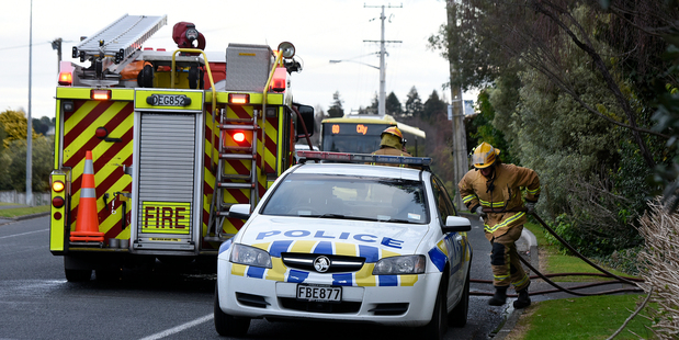 Bush fire on Ngatai Road. PHOTO/GEORGE NOVAK