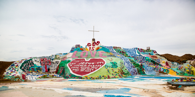 Folk art installation Salvation Mountain, created by Leonard Knight. Picture / Babiche Martens