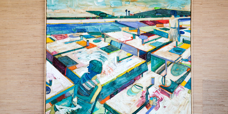 Roland Petersen Two figures in space with tables 1966. Picture / Babiche Martens