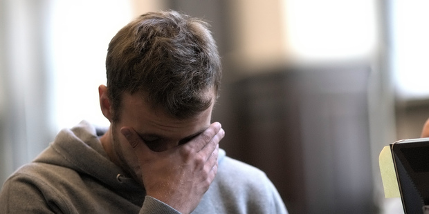 Yaroslav Kolchin is arraigned in Brooklyn Criminal Court after climbing the Brooklyn Bridge to take a photo. Photo / AP