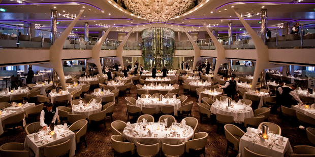 The Grand Epernay Restaurant on the Celebrity Solstice cruise liner offers haute cuisine. Photo / Supplied