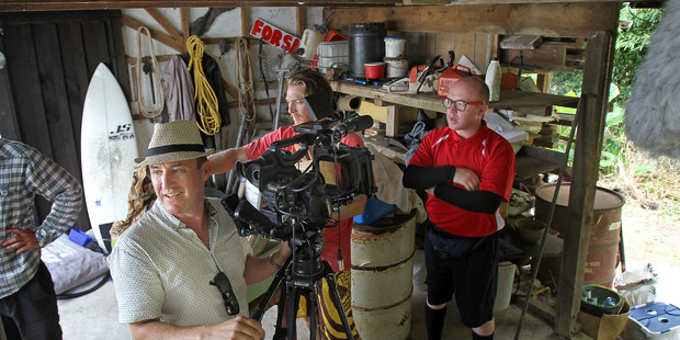 Some of the team involved in the filming of the Z Nail Gang movie. Photo / File