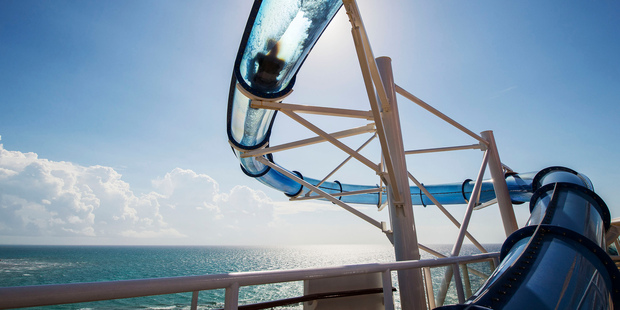 A three-storey slide entertains the older kids aboard the Disney Magic cruise liner. Photo / Supplied