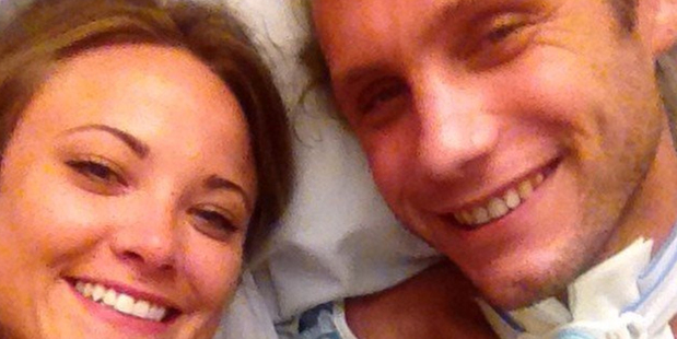 Brad Smeele's girlfriend, Talor Reazin, posted a picture from his hospital bed.