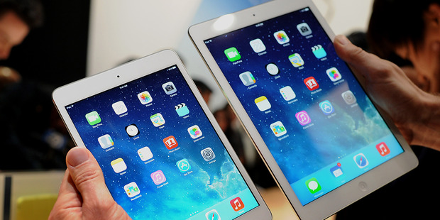 The new larger iPad will measure 12.9 inches compared to the company's current 7.9 inch and 9.7 inch displays (pictured). Photo / AP
