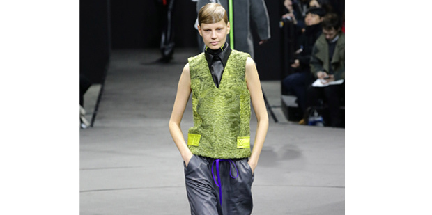Draw-string trackies on the runway at Alexander Wang. Picture / Getty images.