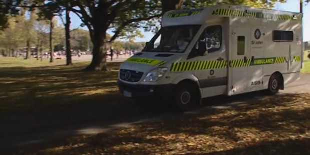 An ambulance at the scene of the crash. File photo / NZ Herald