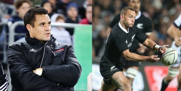 Aaron Cruden's, right, glorious performance has made it awkward for the selectors to immediately return Dan Carter, left, to the All Black No 10 jersey when he recovers from his broken leg. Photo / Getty Images, Brett Phibbs