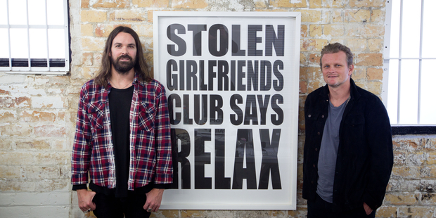 Marc Moore and Dan Gosling of Stolen Girlfriends Club. Picture / Richard Robinson.