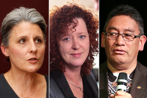 Laila Harre, Pam Corkery and Hone Harawira.