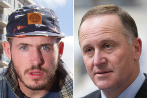 Tom Scott of @peace, left, and Prime Minister John Key.