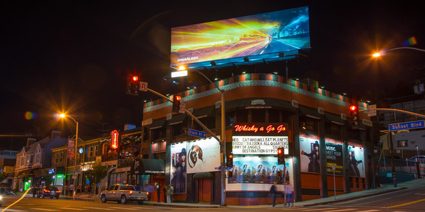 The Sunset Strip, known for its rock clubs such as Whisky A Go Go, is getting a makeover. Photo / Getty Images