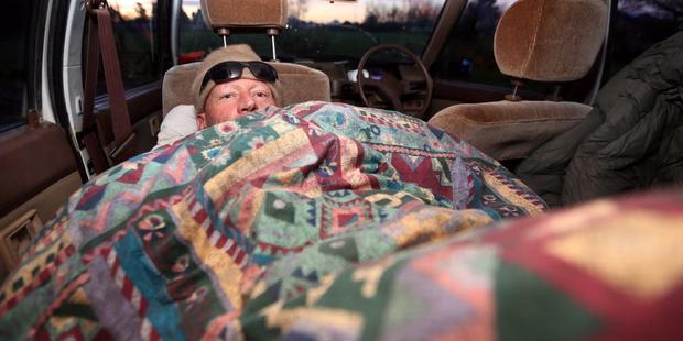 The Ashburton Guardian last month reported that Russell John Tully was sleeping in his car. Photo / Ashburton Guardian