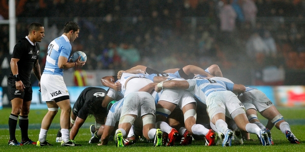 Argentina gave a good account of themselves in Hamilton last year and pride themselves on their work at the set piece. Photo / Christine Cornege