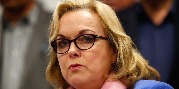 Former National Party MP Judith Collins makes a statement to media following her resignation. Photo / Getty Images