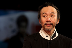 Director Shinya Tsukamoto arrives for the screening of Nobi (Fires on the Plain) at Venice Film Festival. Photo/AP