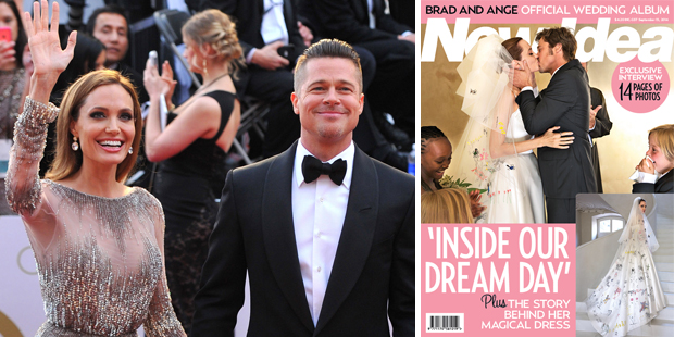 Angelina Jolie and Brad Pitt feature on the cover of New Idea. Photo / AP; New Idea