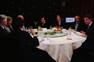 The leaders of the minor parties faced off over dinner tonight.