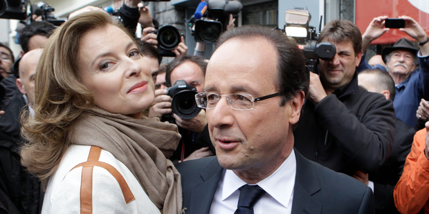 Francois Hollande and Valerie Trierweiler. Photo / AP
