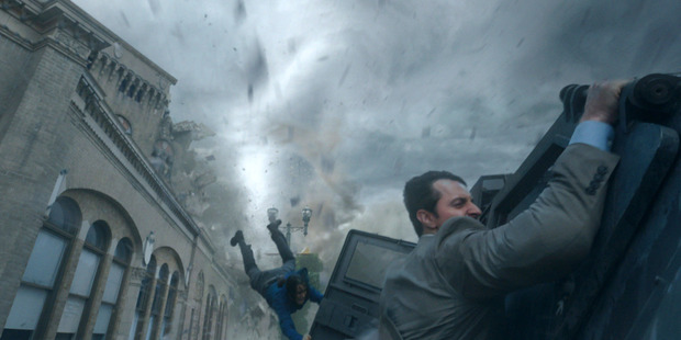 Richard Armitage, right, in a scene from 'Into The Storm'. Photo / AP