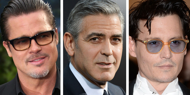 Brad Pitt, George Clooney and Johnny Depp. Photo / AP