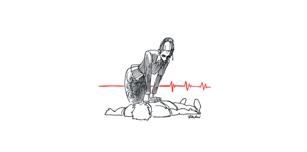 It's a very rare occurrence to have someone have a cardiac arrest on a plane, but it does happen. Illustration / Daloui