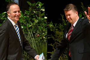 Prime Minister John Key took on Labour leader David Cunliffe in the second leader's debate of the 2014 general election campaign in Christchurch last night. Photo / Martin Hunter