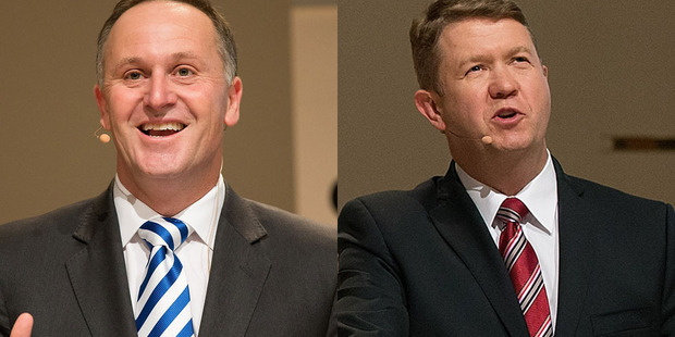 Prime Minister John Key took on Labour leader David Cunliffe in the second leader's debate of the 2014 general election campaign in Christchurch tonight. Photo / Martin Hunter