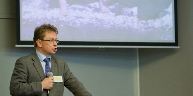 Children's Commissioner Russell Wills during a Youth Solutions Symposium at the Miracle Centre in Hastings. Photo / Glenn Taylor