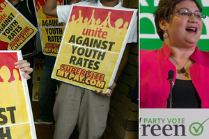 The Greens have unveiled their 'Workers' Policy' today which would include a rise in the minimum wage to $18. Photo / NZ Herald